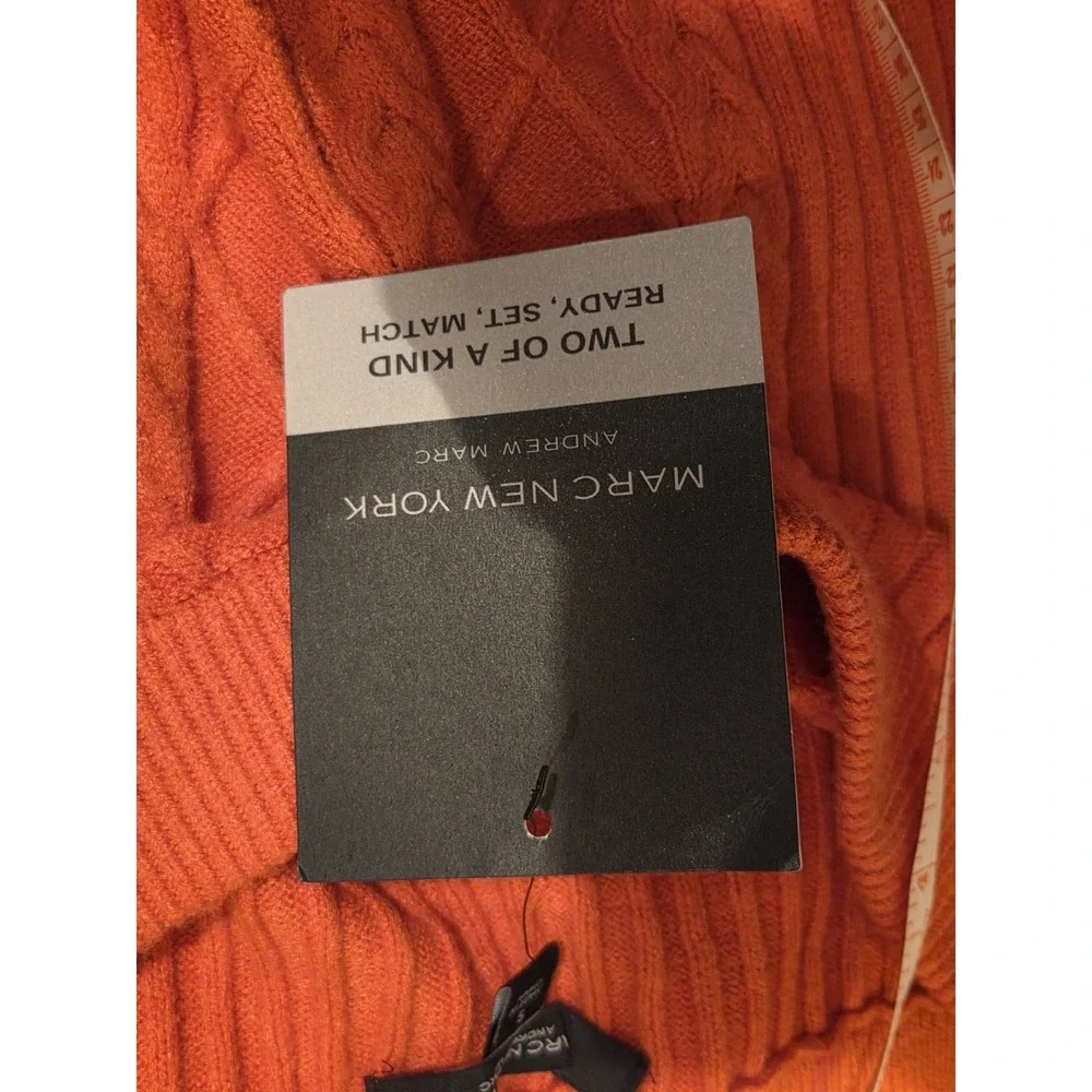 NWT Marc New York Andrew Marc Cable Knit Pencil Skirt Chili Burnt Orange Size S